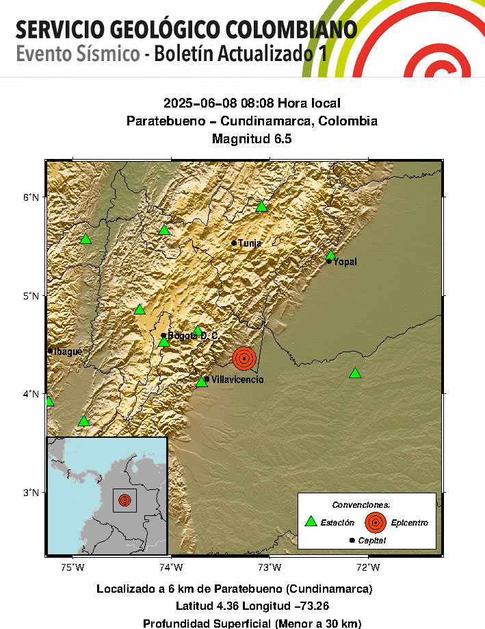 Fuerte sismo de 6.5 sacude el centro y oriente del país