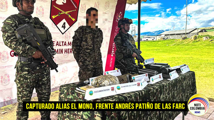 Capturan en el Cauca a alias el Mono