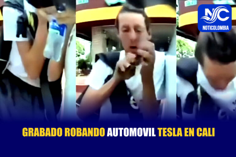 Auto Tesla graba ladron en cali
